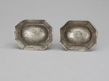 A Swedish pewter salt by Carl Fredrik Fast, Mariestad (1768-1783).