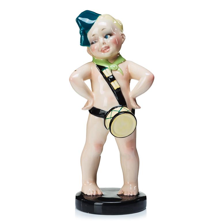 Sandro Vacchetti, a 'Balilla' ceramic figure, Essevi, Italy 1930's.