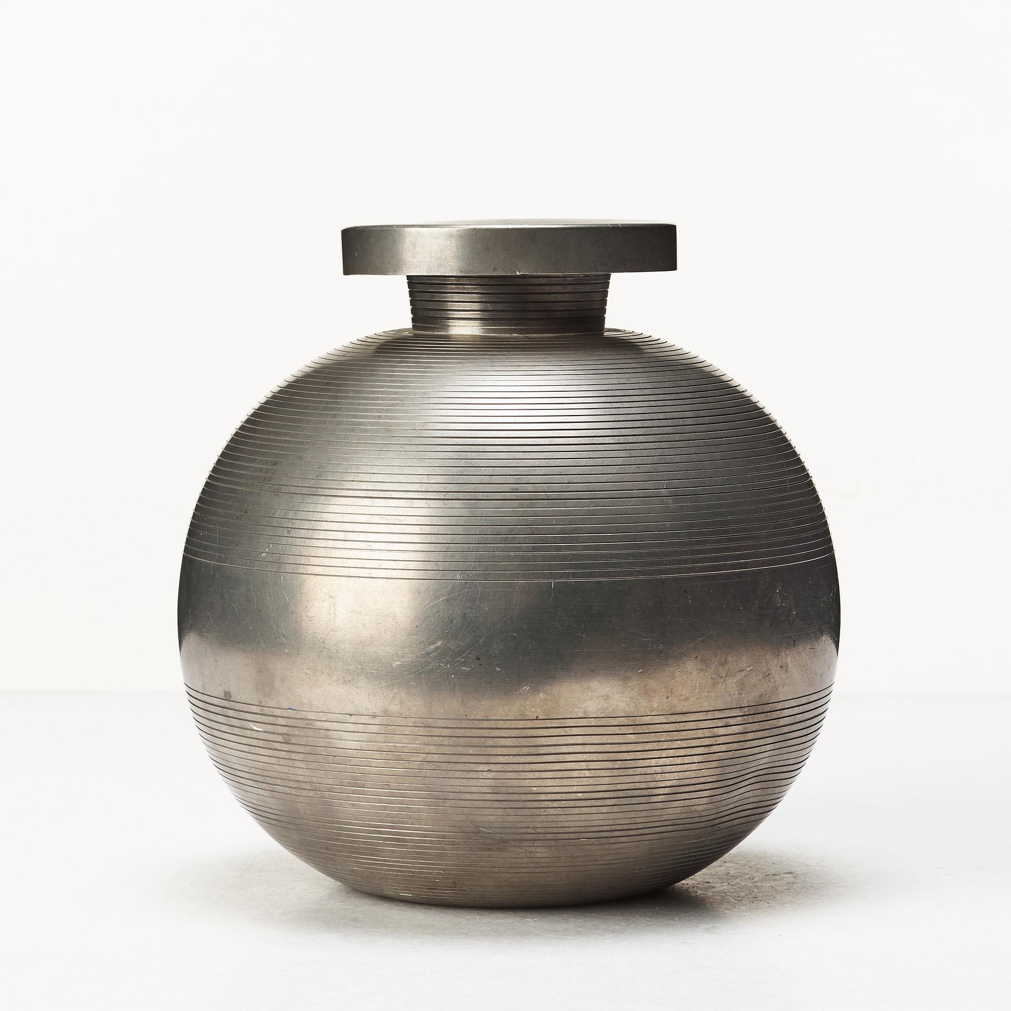 Sylvia Stave, a pewter vase, for CG Hallberg, Stockholm 1932.