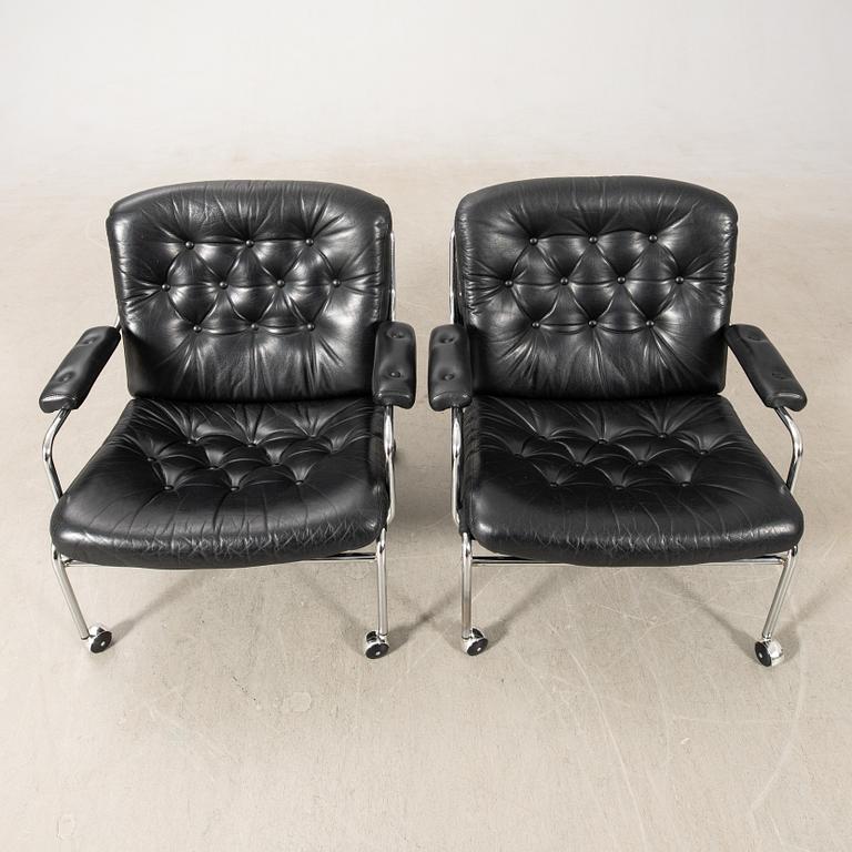 Pethrus Lindlöf, armchairs, a pair, "Eva", AB Lindlöfs Möbler, Lammhult, 1970s.