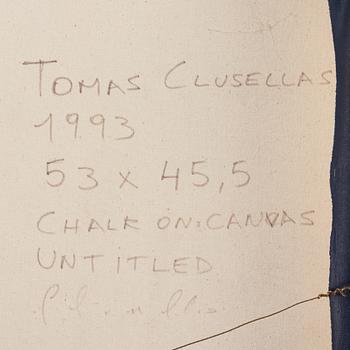 Tomas Clusellas, acrylic and chalk on canvas, signed and dated 1993 verso.