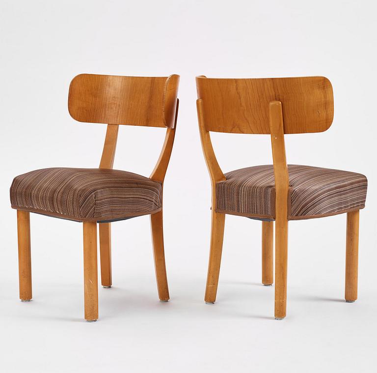 Axel Einar Hjorth, a set of six "Birka" chairs, Nordiska Kompaniet, 1937.