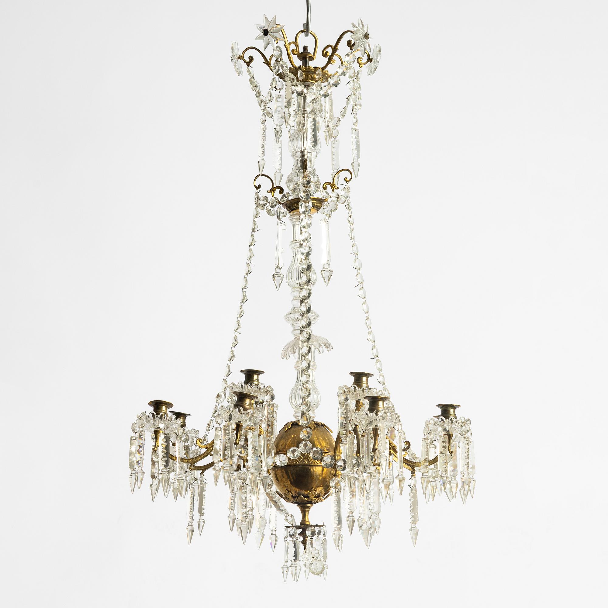 Chandelier, late 19th-century, Oscar II period.