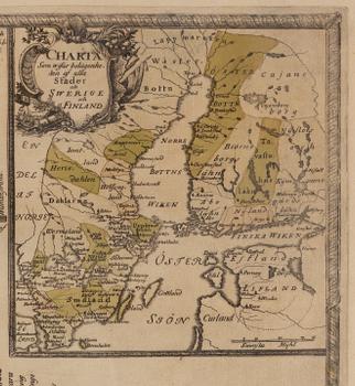 Carl Bergquist, handkolorerat kopparstick, 1700-talets mitt.