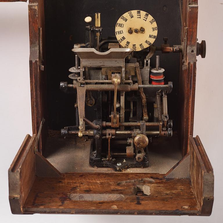 Time clock, International Time Recording Co., Binghampton New York, circa 1900.