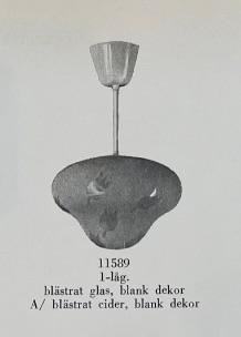 Harald Notini, taklampa, modell "11589", Arvid Böhlmarks Lampfabrik, 1940-tal.
