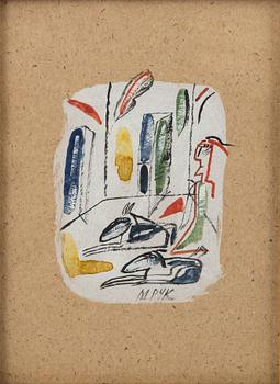 Madeleine Pyk, mixed media, signed.