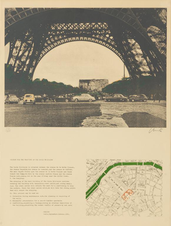 Christo Vladimirov Javacheff, "Packed Building, Project for the École Militaire, Paris".