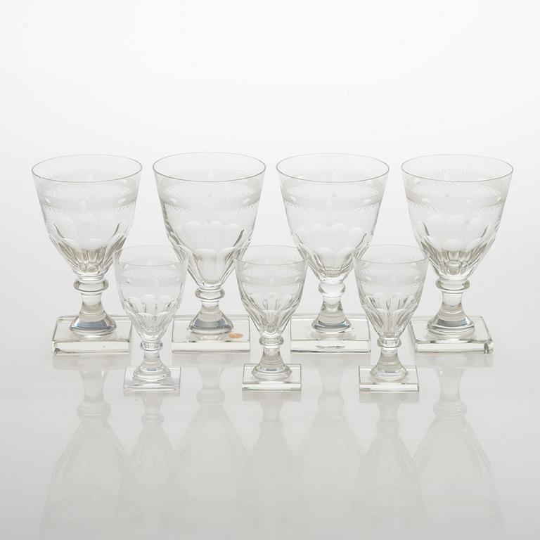 Glasservis, 23 delar, "Gustaf III", Iittala, 1913-41.