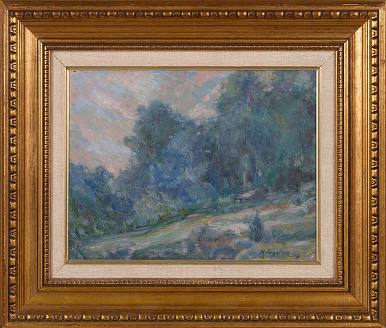 Karl Ingelius, olja på pannå, signerad och daterad -19.