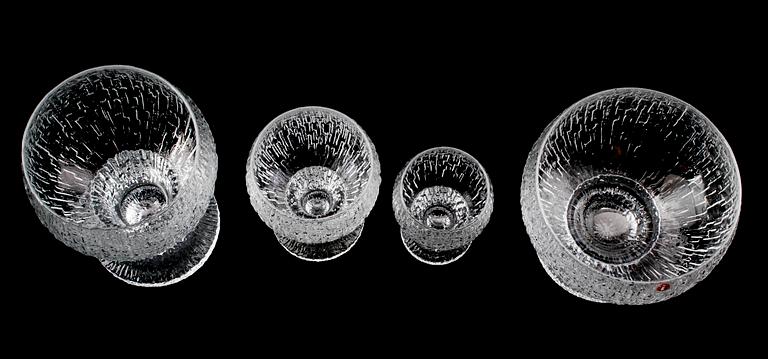 GLASSERVIS, 51 st, "Kekkerit" design Timo Sarpaneva, Iittala 1970/1980-tal.