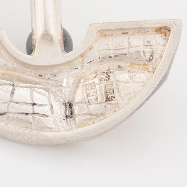 Rolf Karlsson a silver and hematite pendant.
