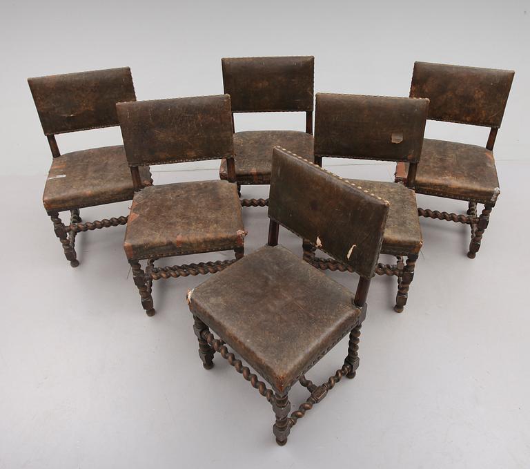 STOLAR, 6 st, barockstil, 1900-talets första hälft.