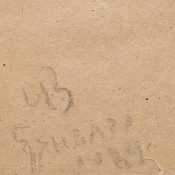 IRINA ZATULOVSKAYA, sign, dat 1989, kol och täckvitt på papper.