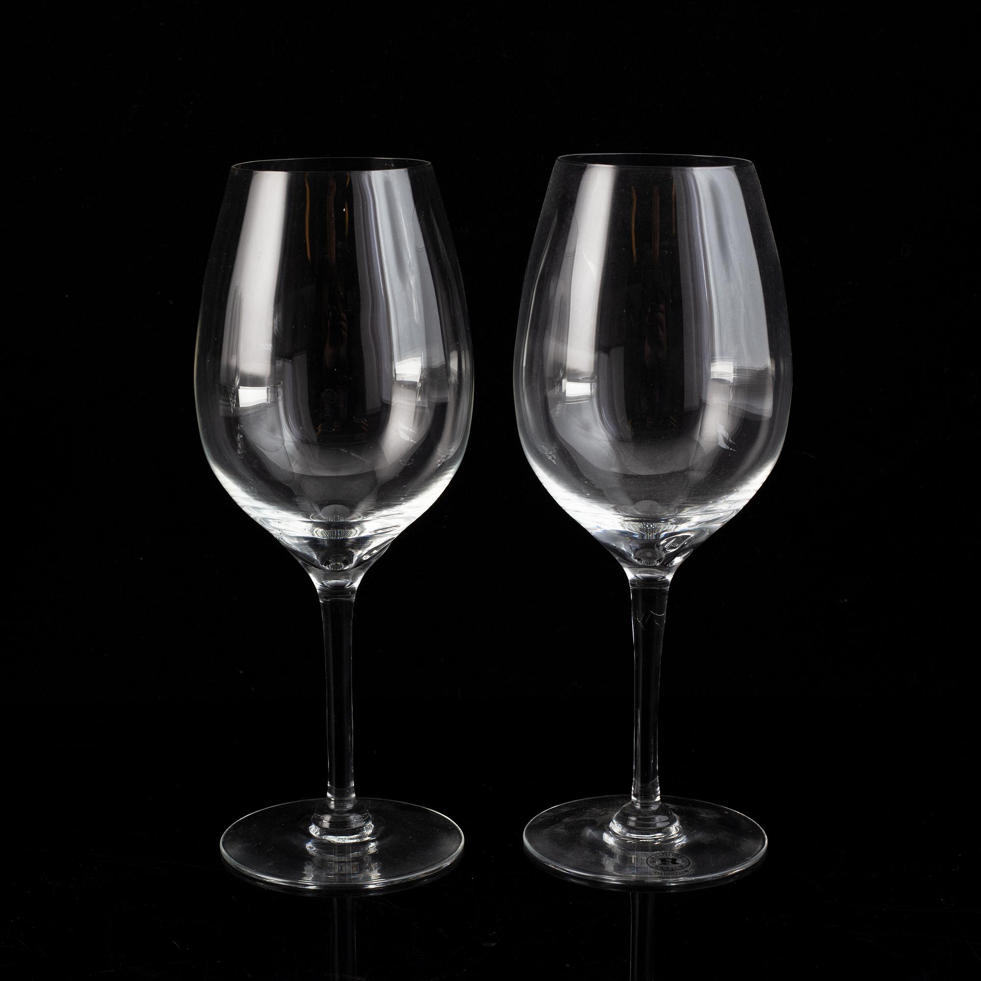 Reijmyre Glasbruk, "Senses", a set of 23 white wine glasses and 24 champagne glasses, design Lina Öhlund.