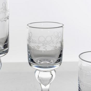 A 48 piece glass service, 'Antik', Reijmyre Glasbruk, Sweden.