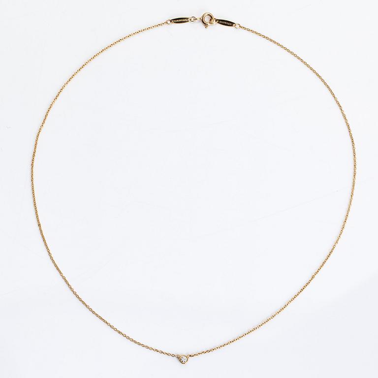Tiffany & Co, Elsa Peretti, halsband, "Diamonds by the Yard", 18K guld med en diamant ca 0.05 ct.