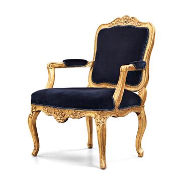 1. A Rococo mid 18th century armchair.