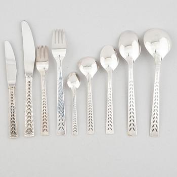 A Norwegian silver cutlery set, model "Juvel", Nils Hansen (63 pieces).