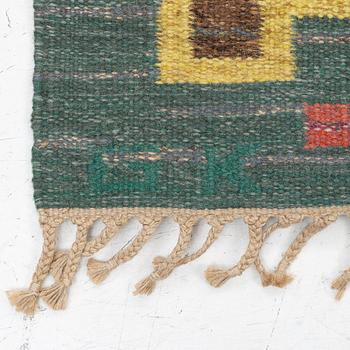 Rug, flat weave, signed GK, approx. 202 x 136 cm.