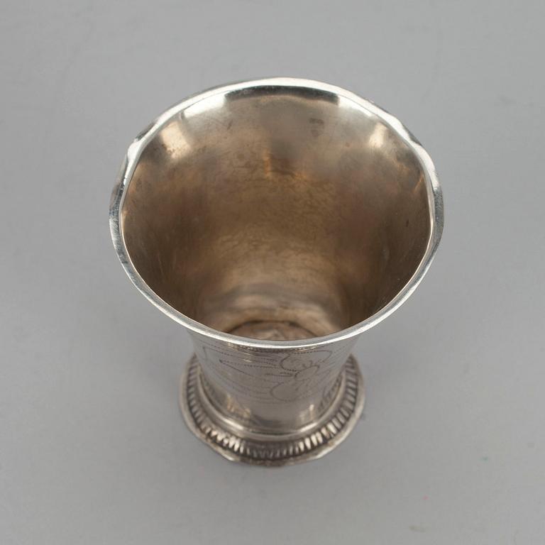 BÄGARE, silver, Finland, Tavastehus 1782, Petter Törnqvist. Vikt 52 g.