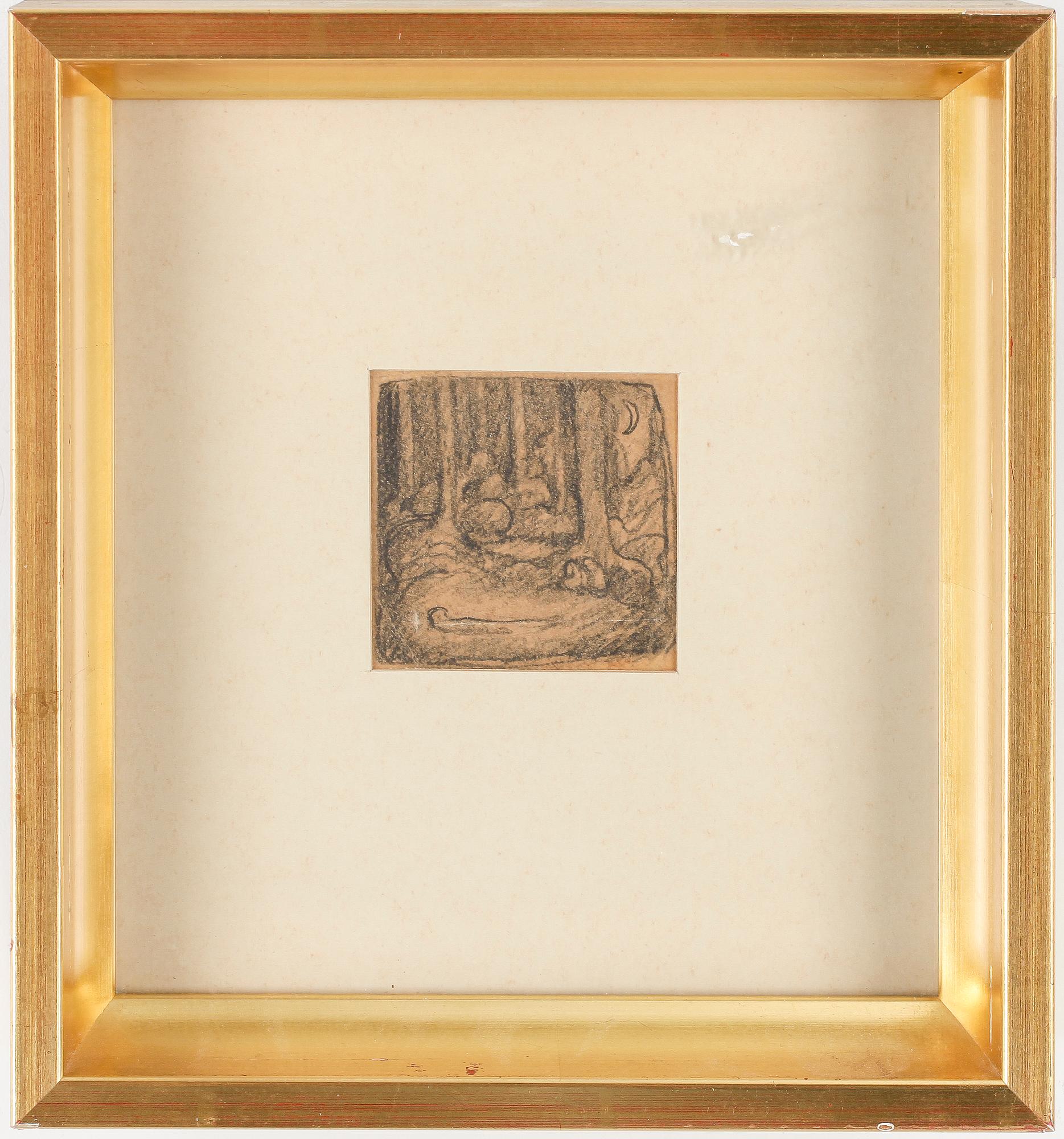 JOHN BAUER, tillskriven, blyertsteckning, ej signerad.