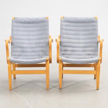 Bruno Mathsson, fåtöljer, ett par, "Eva", DUX, 1900-talets slut.