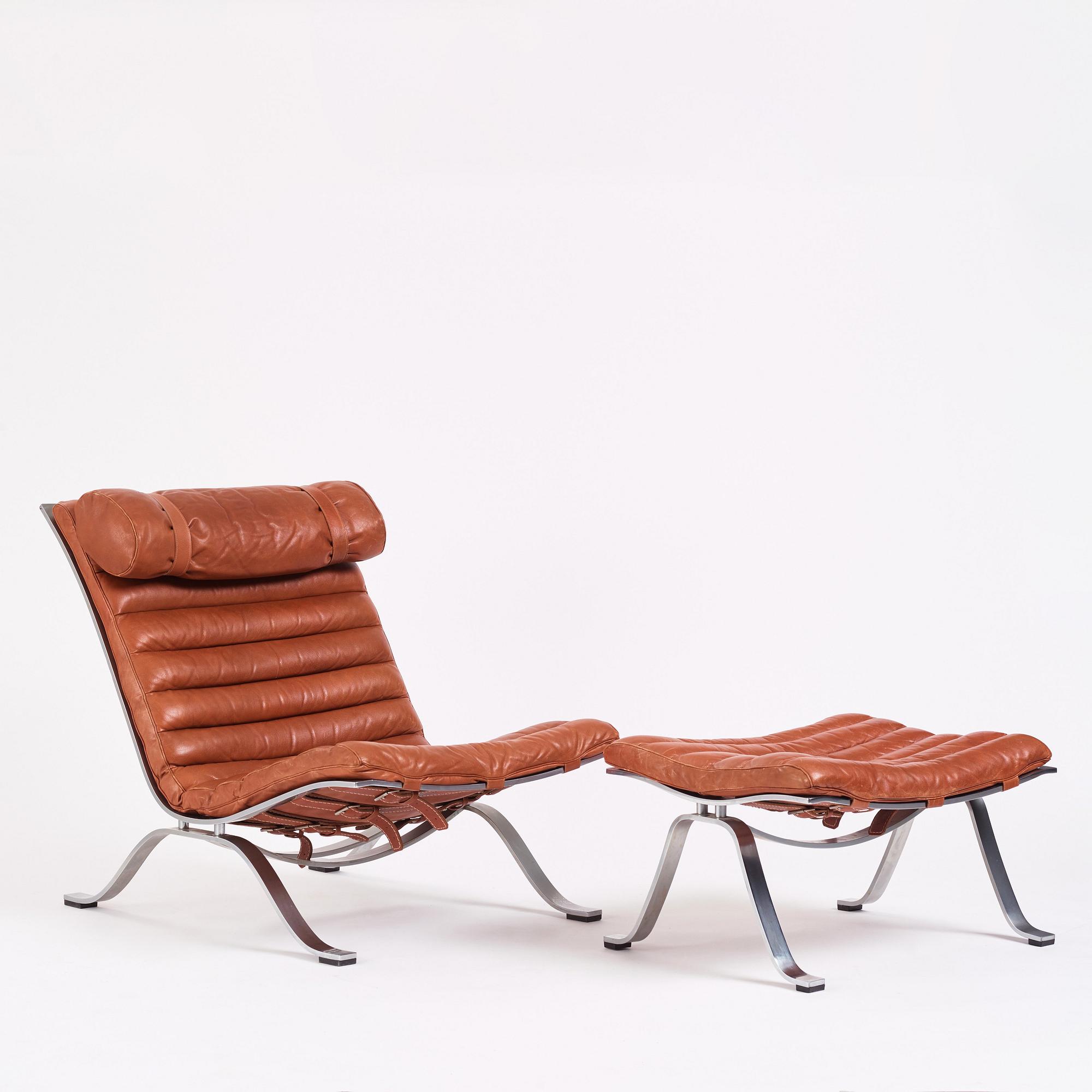 Arne Norell, an 'Ari' easy chair and ottoman, Norell Möbel AB, Sweden.