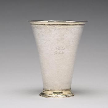 A Swedish 18th century parcel-gilt silver beaker, mark of Christoffer Wasserman, Lindesberg (1734-1770).