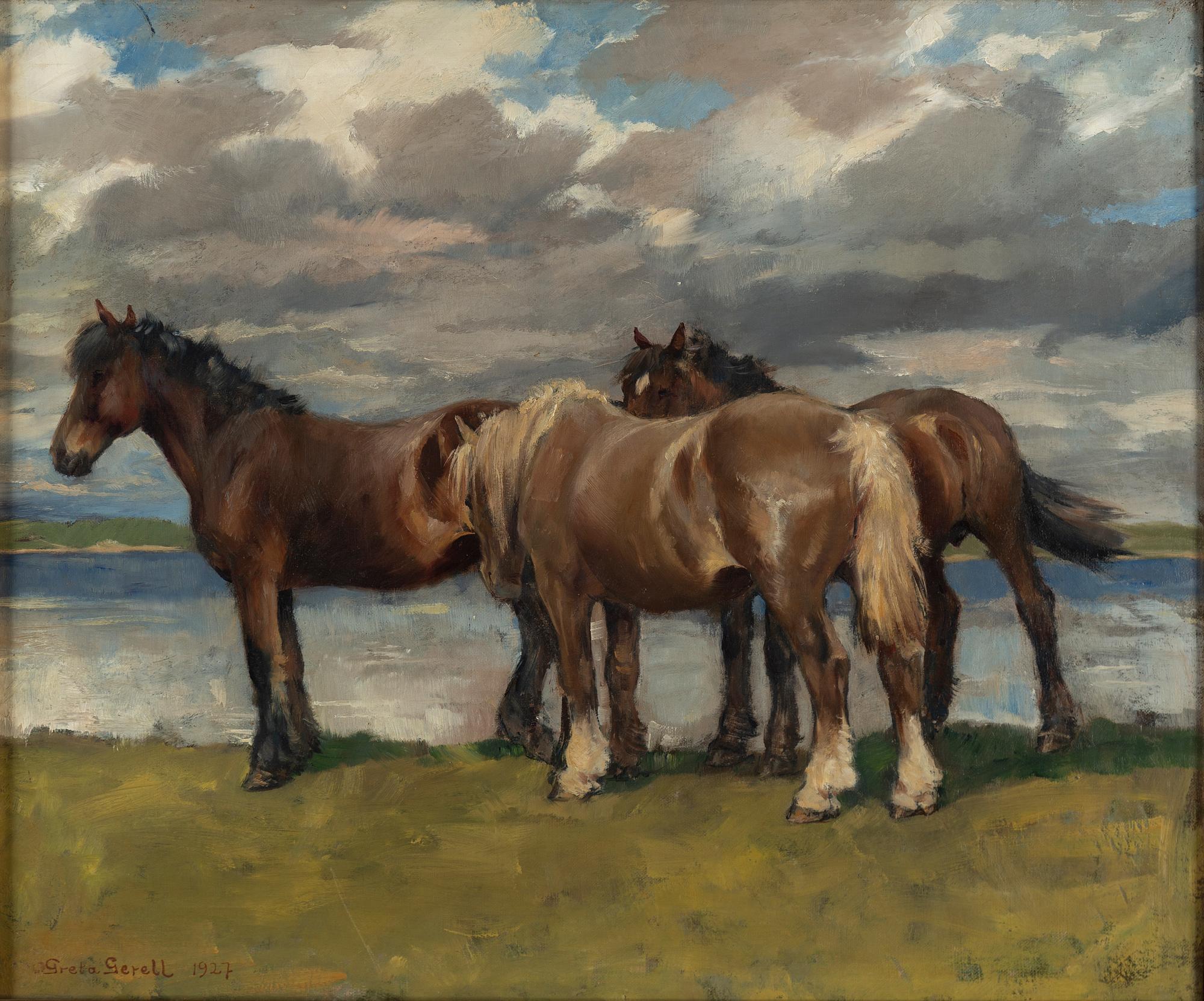 GRETA GERELL, olja på pannå, signerad och daterad -27.