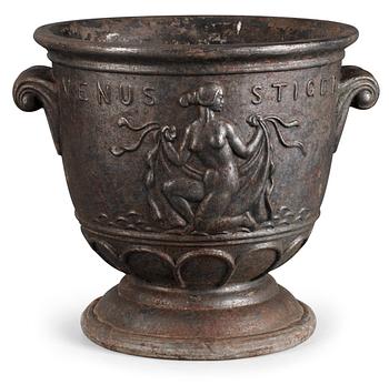 588. An Ivar Johnsson cast iron jardinière, 'Venus', Näfveqvarns Bruk.