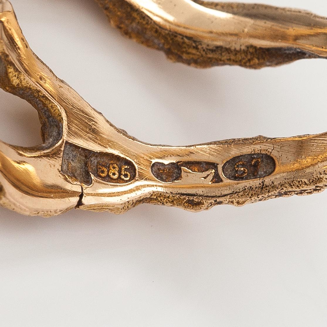 Björn Weckström, A 14K gold ring "Octobus" with cultured pearls. Lapponia 1971.