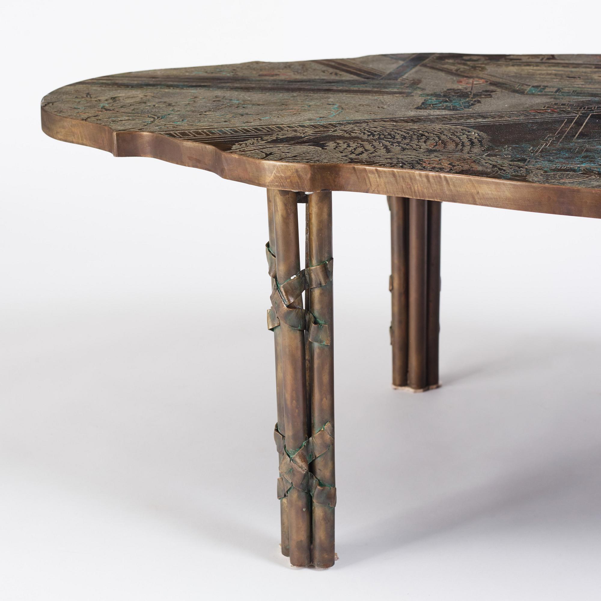 Philip & Kelvin LaVerne, a "Chang Boucher" coffee table, USA 1960s-70s.