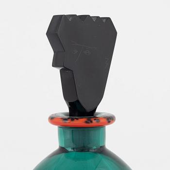 Erika Lagerbielke, a glass decanter with stopper, Orrefors, Sweden, 1988.