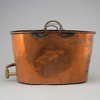 A 19th century copper container.