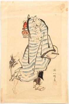 Hanabusa Itcho, after, Shishimai (Lion dance).