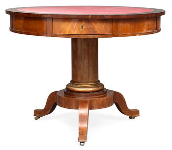 806. A Swedish late Empire drumtable by J. F. Ditzinger.