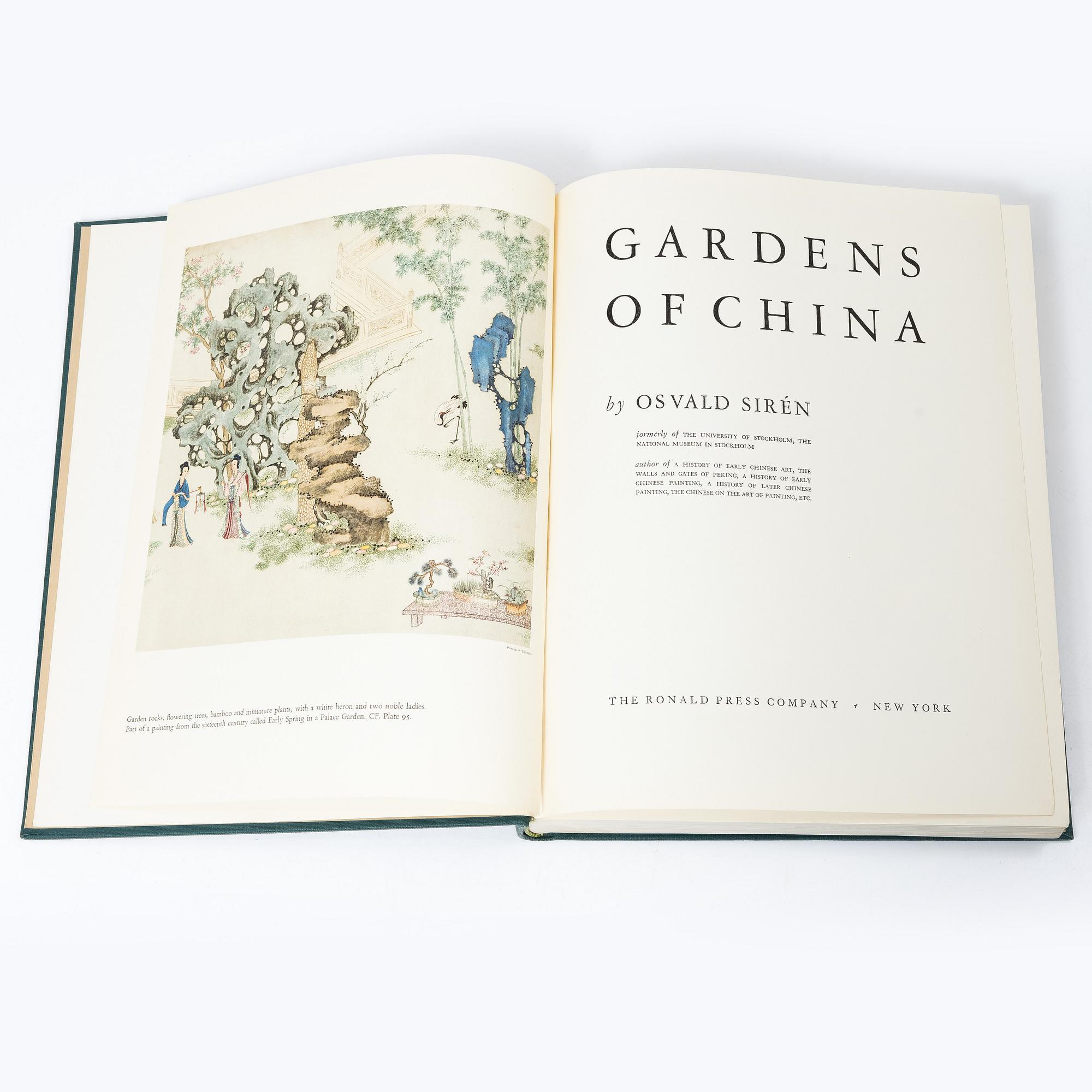 Two books, Gardens of China, by Osvald Siren and The Pageant of Peking, by Donnald Mennie and Putnam Weale.