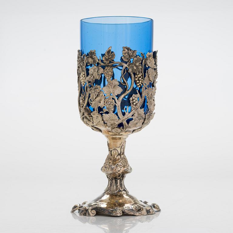 Carl Gustaf Ekqvist, glashållare, förgyllt silver, S:t Petersburg 1858.