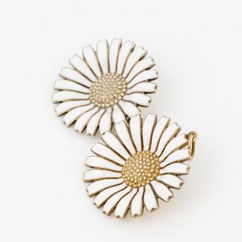 Georg Jensen and A Michelsen "Daisy" a bracelet, a pendant, and a brooch silver gilt and enamel.
