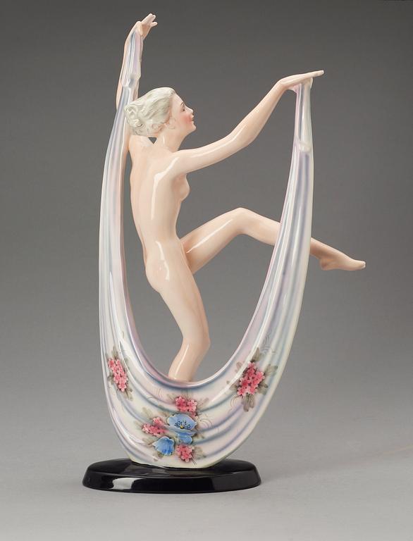FIGURIN, flintgods, Goldscheider Wien, Österrike, 1900-talets första hälft.