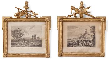 A pair of Louis XVI giltwood frames, late 18th century.