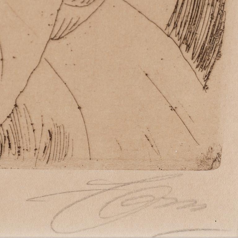 ANDERS ZORN, etching, 1912, signed in pencil.
