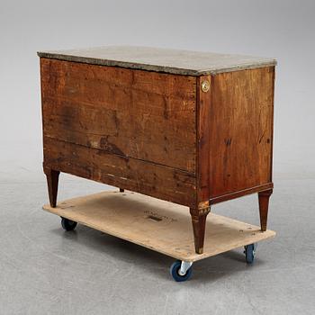 A late Gustavian mahogany chest of drawers.