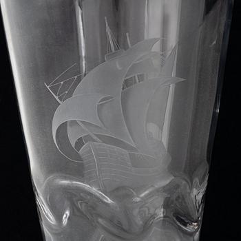 Vicke Lindstrand, a glass vase, Orrefors.