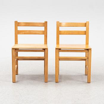 Karin Mobring, a set of six 'Stabil' pine chairs, IKEA, 1970's.
