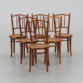 6 bent wood chairs 20th century.