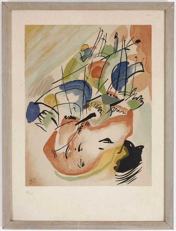 WASSILY KANDINSKY, efter, färglitografi, monogramsignerad i plåten samt numrerad 23/250.