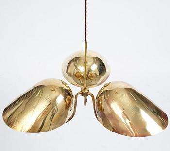 Carl-Axel Acking, taklampa, modell "958", Bröderna Malmströms Metallvarufabrik, Malmö, 1940-tal.