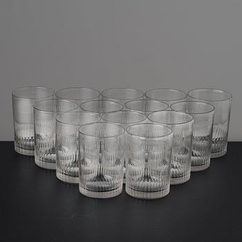 A set of 14 glasses, first half 19th century.